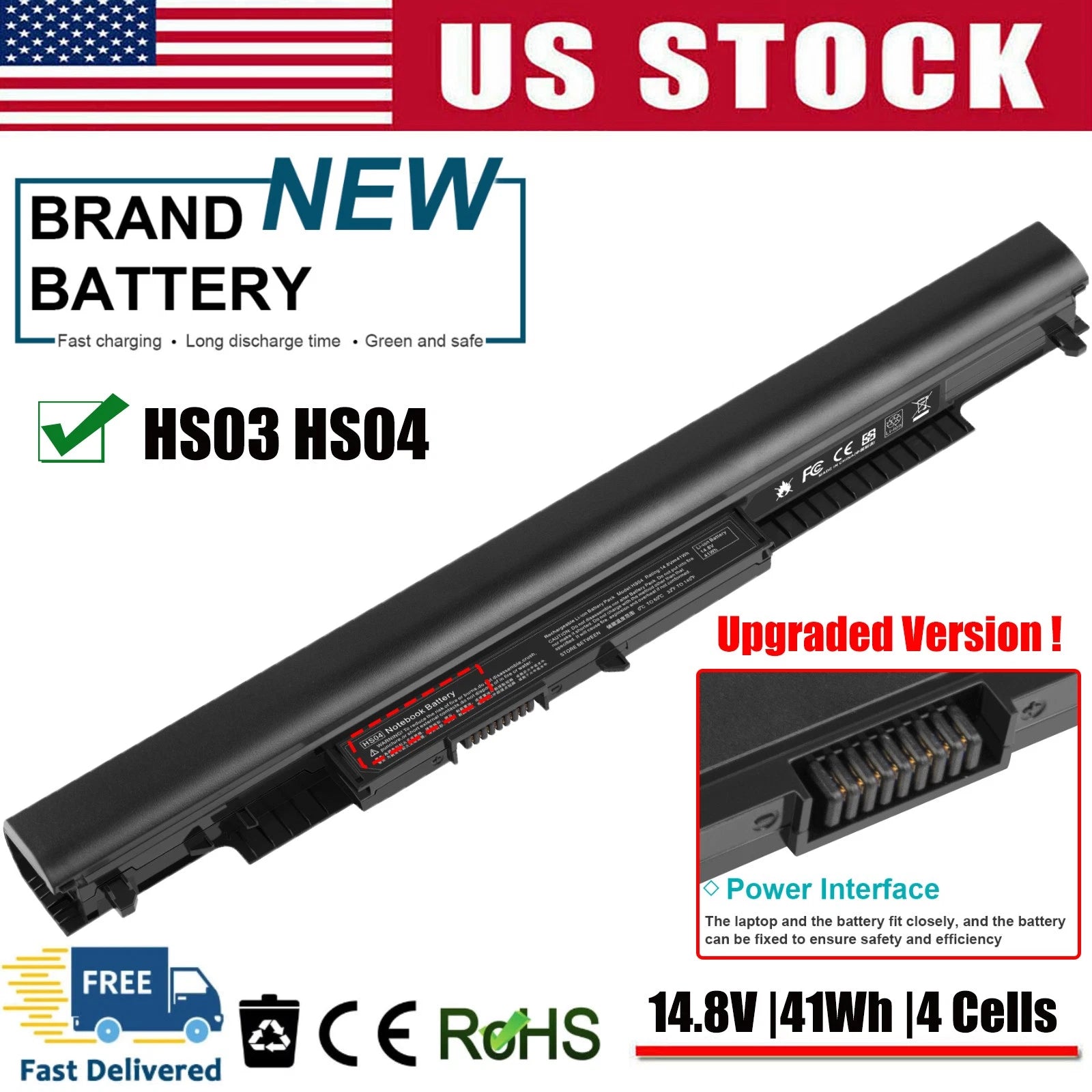 ?Upgraded HS04 HS03 Battery For HP 807956-001 807957-001 807612-421 TPN-C125