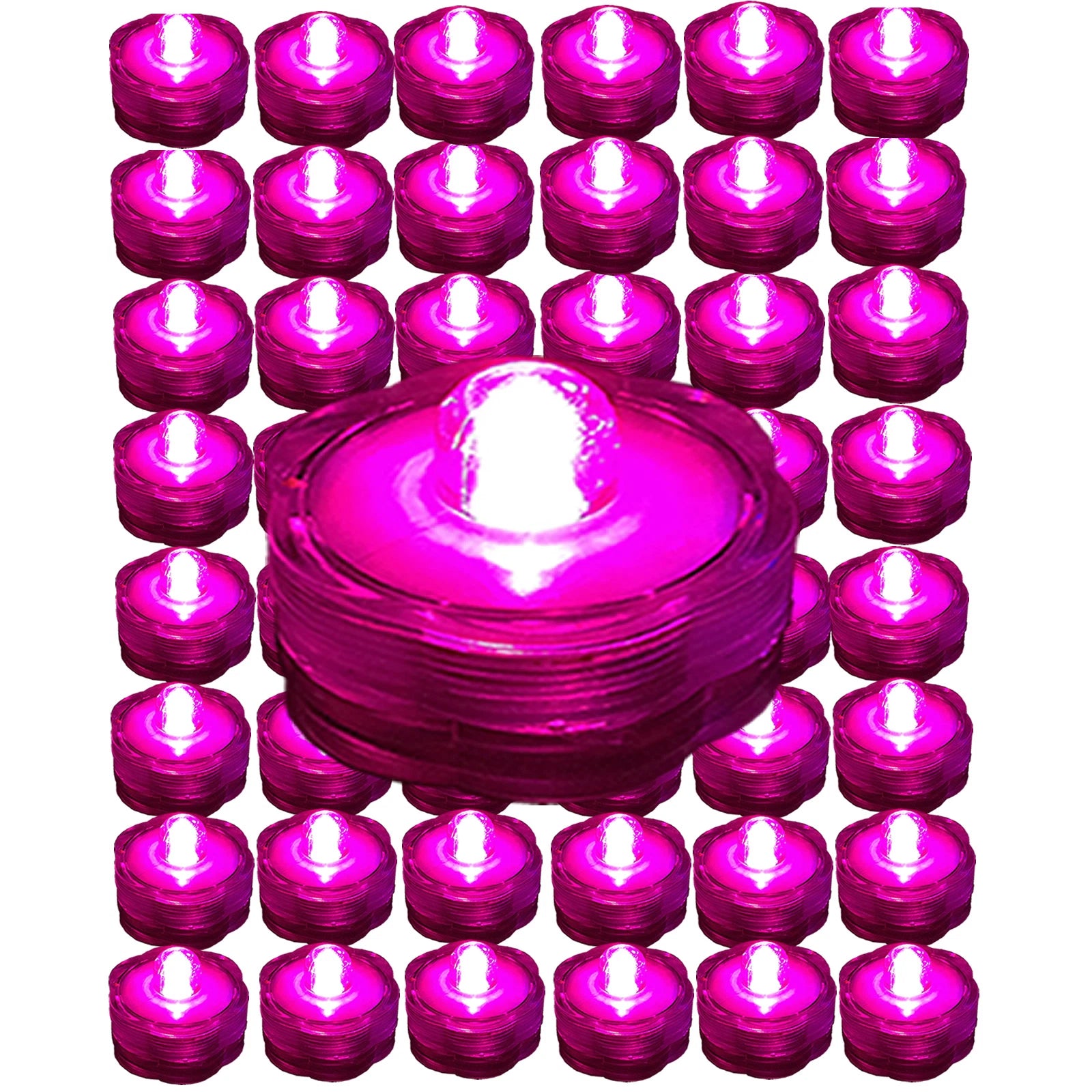 48 Pack PINK Submersible Waterproof Underwater Battery LED Tea Light~Wedding