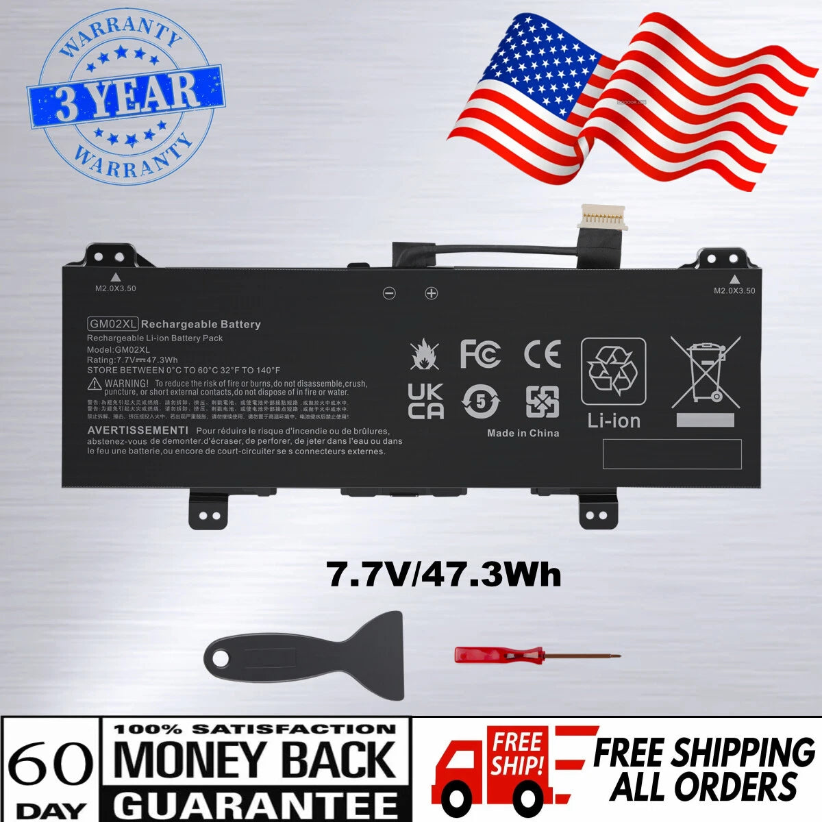 For HP Chromebook Battery GM02XL 917725-855 11 G7 EE 11A G6 11 G6 EE 11 G1 14 G5