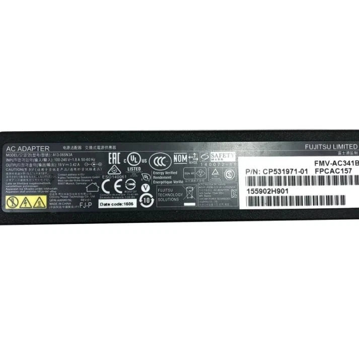 NEW Genuine Fujitsu 65W AC Adapter 19V 3.42A for Fujitsu Laptop Charger w/Cord