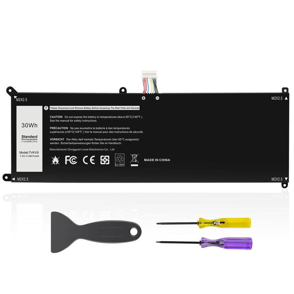 Replace 7VKV9 Battery 9TV5X For Dell XPS 12 9250 Latitude 12 7275 Serie 7.6V 30W
