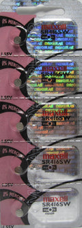 Maxell 337 Silver Oxide Watch Batteries SR416SW 5 Pack *Use By 2024*
