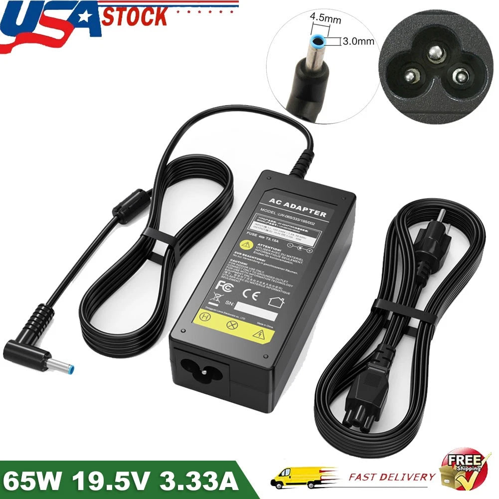 NEW 65W Power Adapter Charger For HP 741727-001 740015-001 4.5*3.0mm Blue Tip