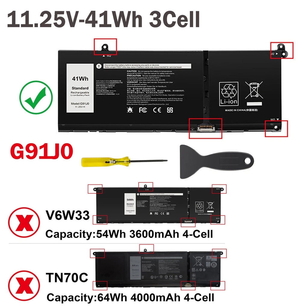 New G91J0 Battery for Dell Latitude 3320 3330 3420 3520 Vostro 5620 0XDY9K 927N5