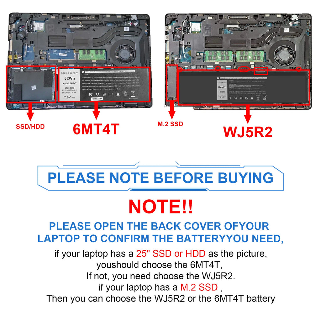Lot 6MT4T Battery For Dell Latitude14 5470 E5470 15 5570 E5570 Precision 15 3510