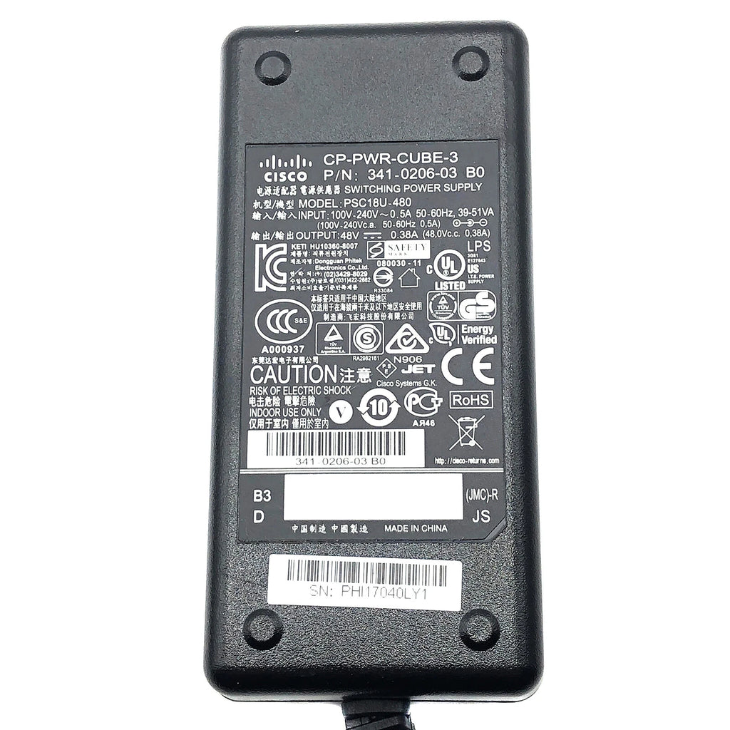 NEW Genuine Cisco 48V AC Adapter Charger PSA18U-480 34-1977-05 380mA OEM