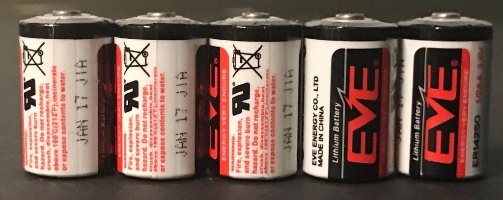Brand New "5" EVE ER14250 3.6V LS14250 1/2 AA Size 1200mAh Lithium Battery