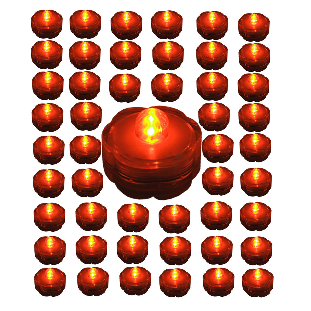 Submersible Waterproof Battery LED Tea Light ~ HALLOWEEN Decoration~ORANGE~48