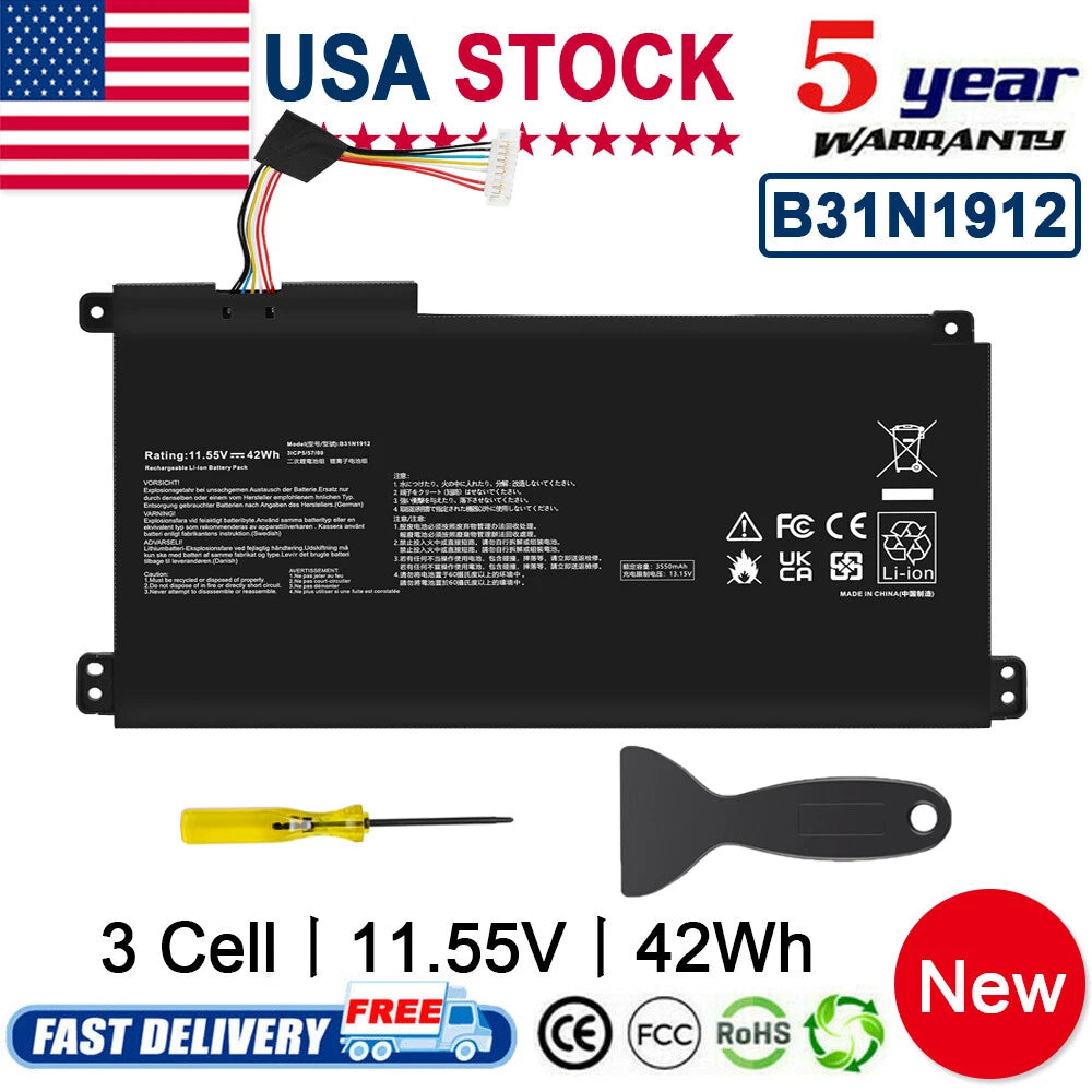Battery For ASUS E410M E510M E510MA E410MA-EK378T L410MA-BV053TS 11.55V