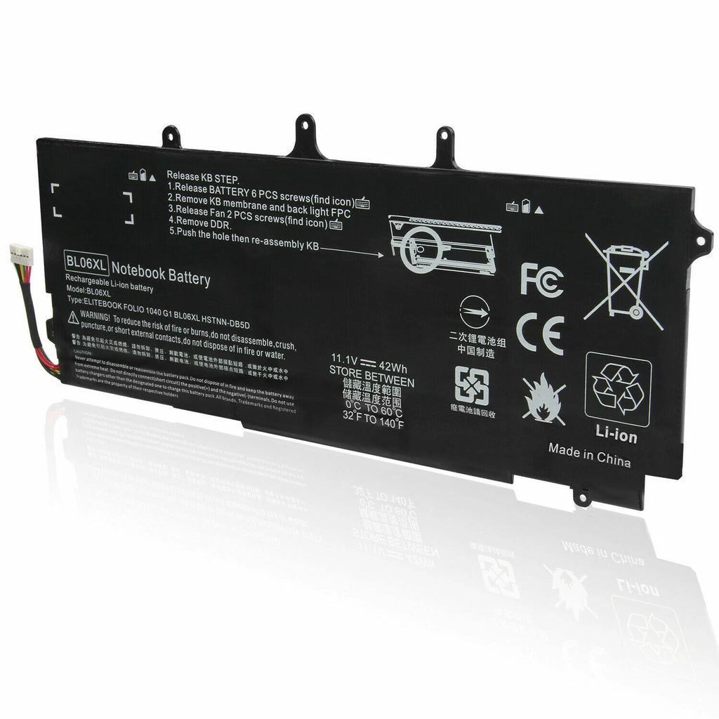 BL06XL Battery for HP EliteBook Folio 1040 G0 G1 G2 HSTNN-DB5D HSTNN-W02C 42Wh