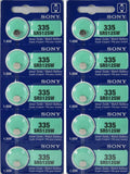 10 Sony Silver Oxide 335 Batteries