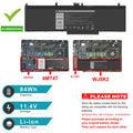?NEW WJ5R2 4F5YV Battery For Dell Precision 3510 Serie Latitude E5570 11.4V 84Wh