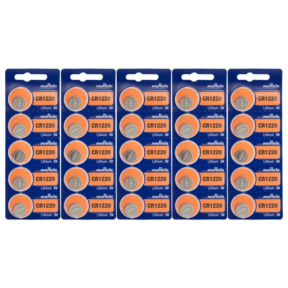 Newest 25PCS Murata CR1220 1220 3V Coin Button Batteries Cell Battery