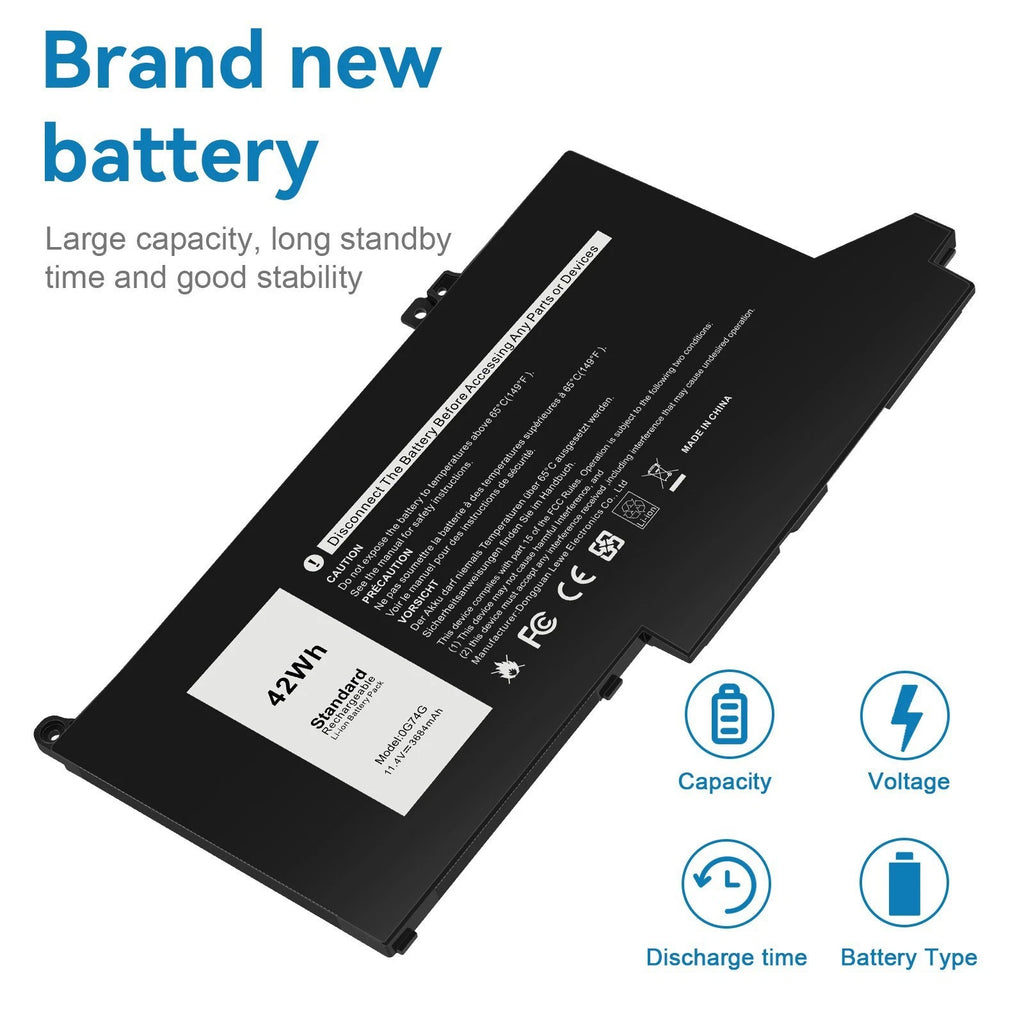 ??Battery 0G74G 2PFPW For Dell Latitude 5300 5310 7300 7400 P97G P96G P99G 8JYHH