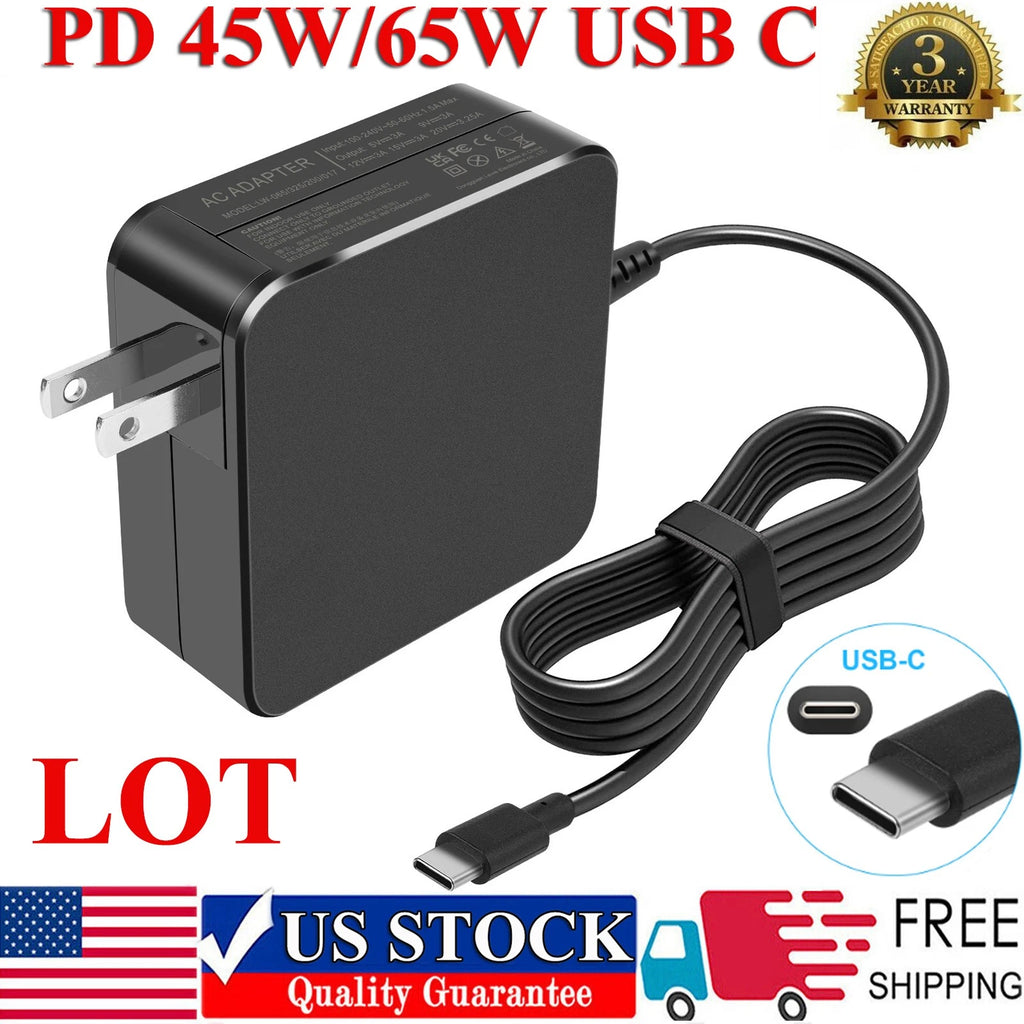 LOT 45W/65W USB-C Charger Adapter For Lenovo ThinkPad X1 Carbon Yoga ADLX65YLC3A