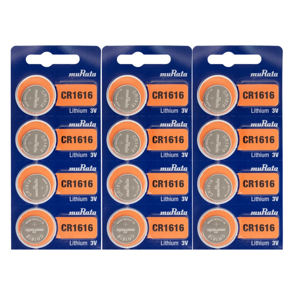 [ Pack of 12 ] Murata Cr1616 3v Lithium Coin Cell Battery