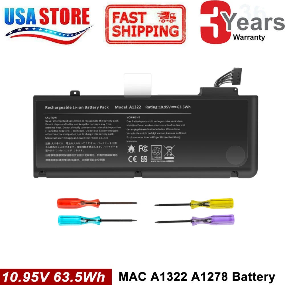 NEW A1322 Battery For Macbook Pro 13" A1278 Mid 2009/2010/2011/2012 TOP Quality