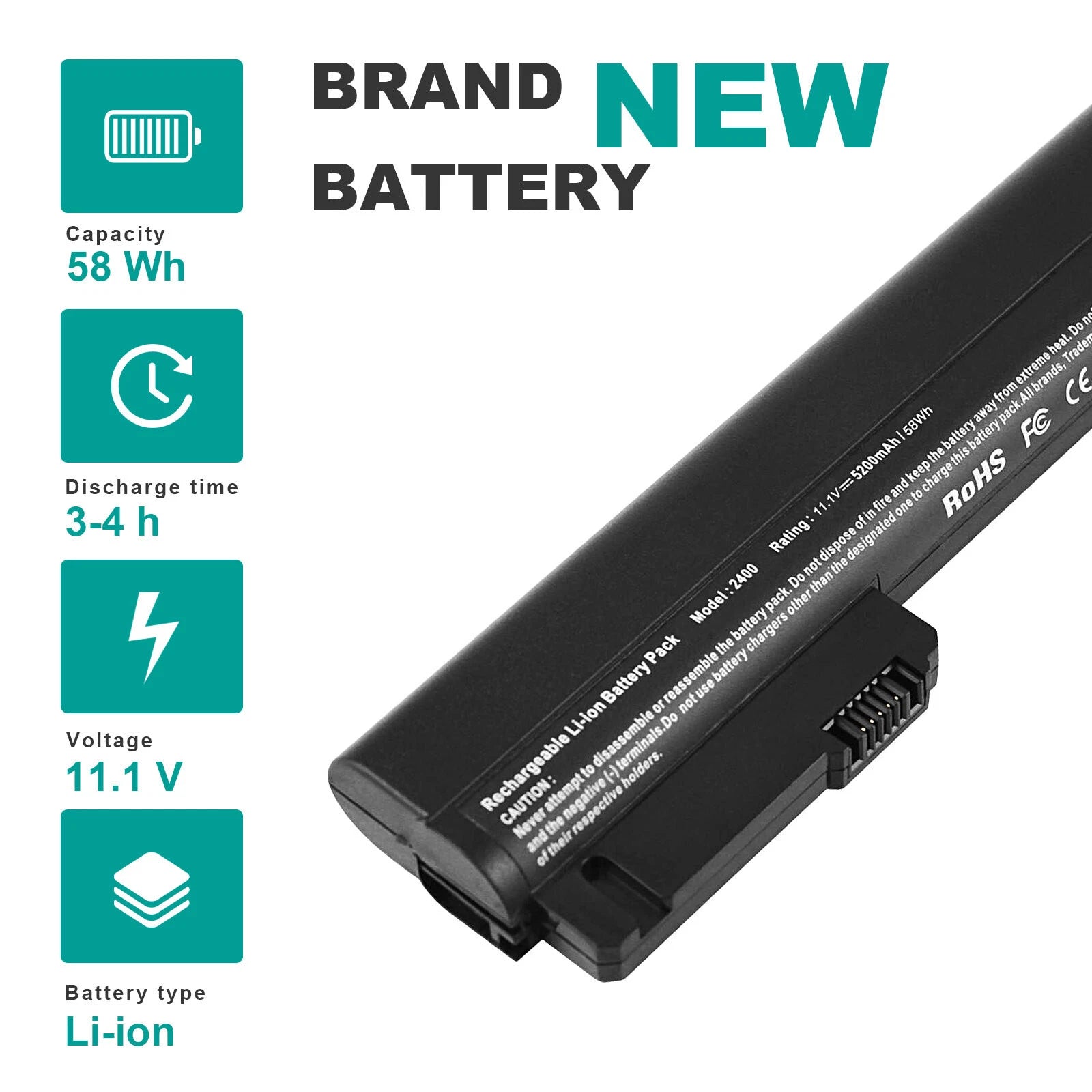 Notebook Battery for HP EliteBook 2530p 2540p NC2400 2533t HSTNN-FB22 EH767AA PC