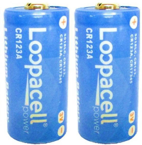 2 pack Loopacell Lithium CR123A CR17345 3V Camera Photo Battery