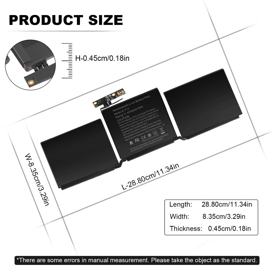 A1713 Battery for Apple MacBook Pro 13" A1708 (2016/2017 Version) MLL42CH/A