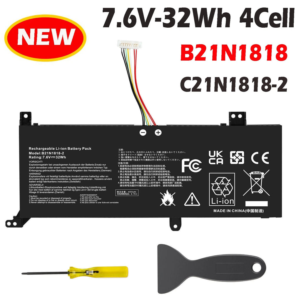 ??0B200-03280500 B21N1818 BATTERY FOR ASUS VIVOBOOK 14 F412 A412 X412 7.6V 32WH