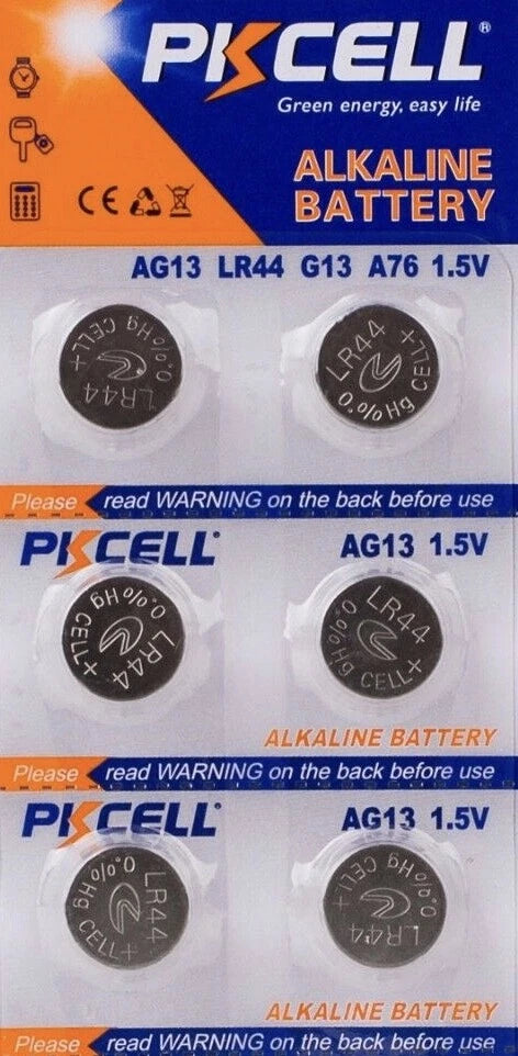 LR44 PKCELL AG13 (6 piece) LR44 PKCELL A76 L1154 AG13 357 New Alkaline Battery