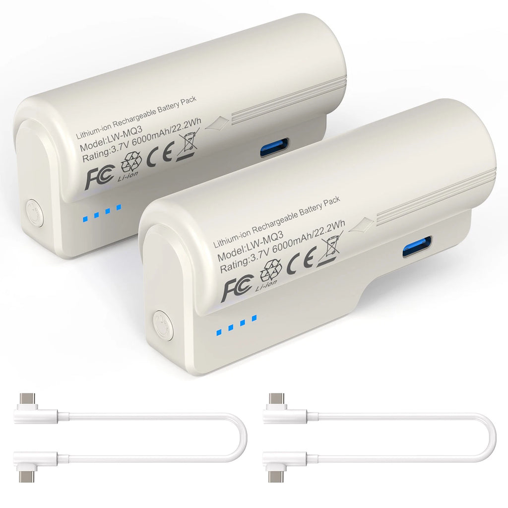 ?2x 6000mAh Battery Pack for Oculus/ Meta Quest 2 3 Safe & Fast Charging w/Cable