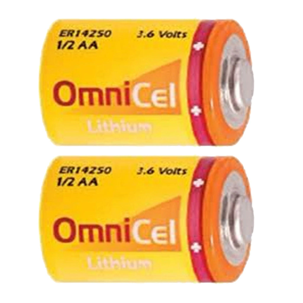 2x OmniCel ER14250 3.6V 1/2AA Lithium Standard Battery Button Top AMR Backup