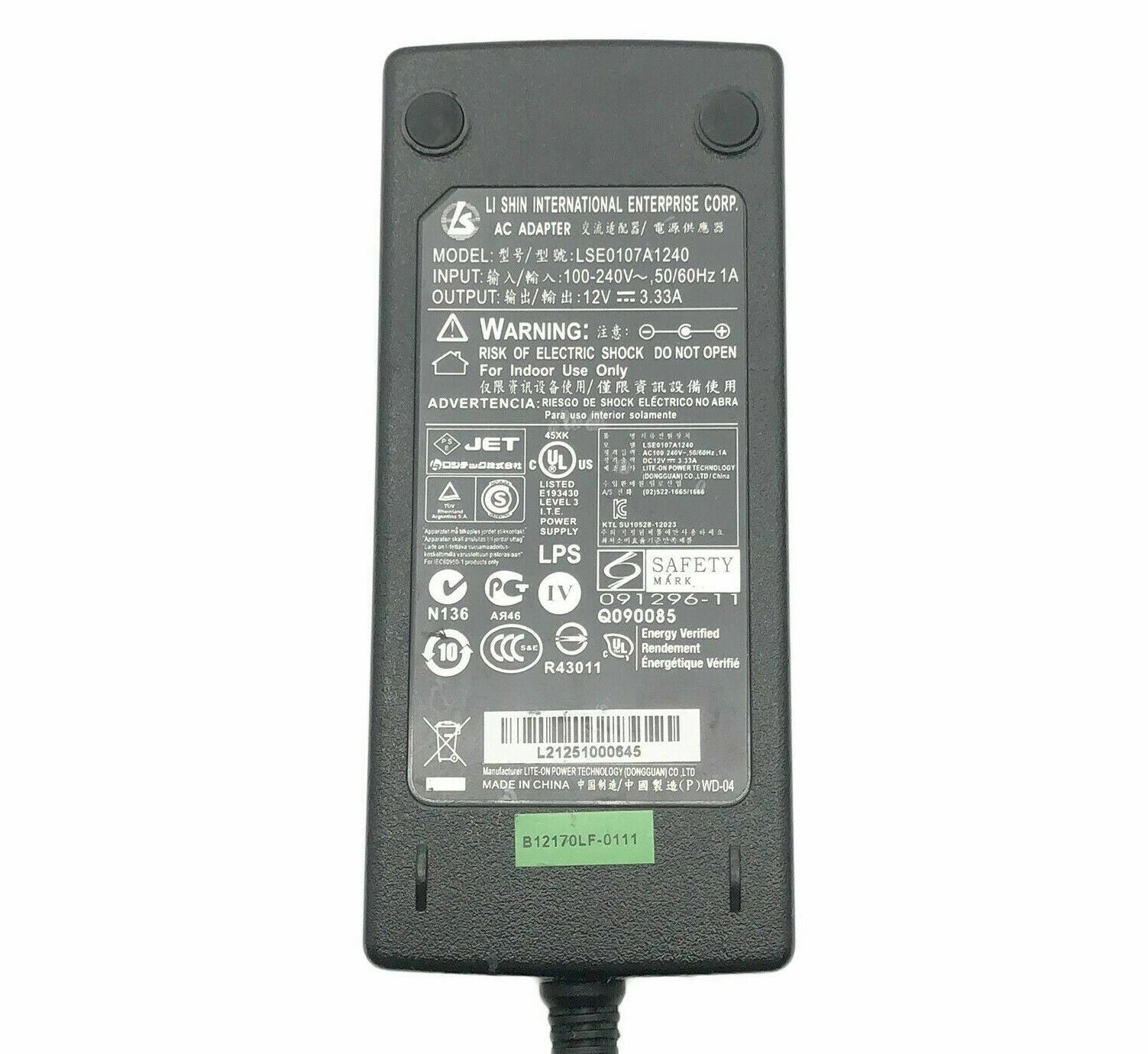 NEW Genuine AC Power Adapter 12V 3.33A For ViewSonic VA550 VA720 VE700