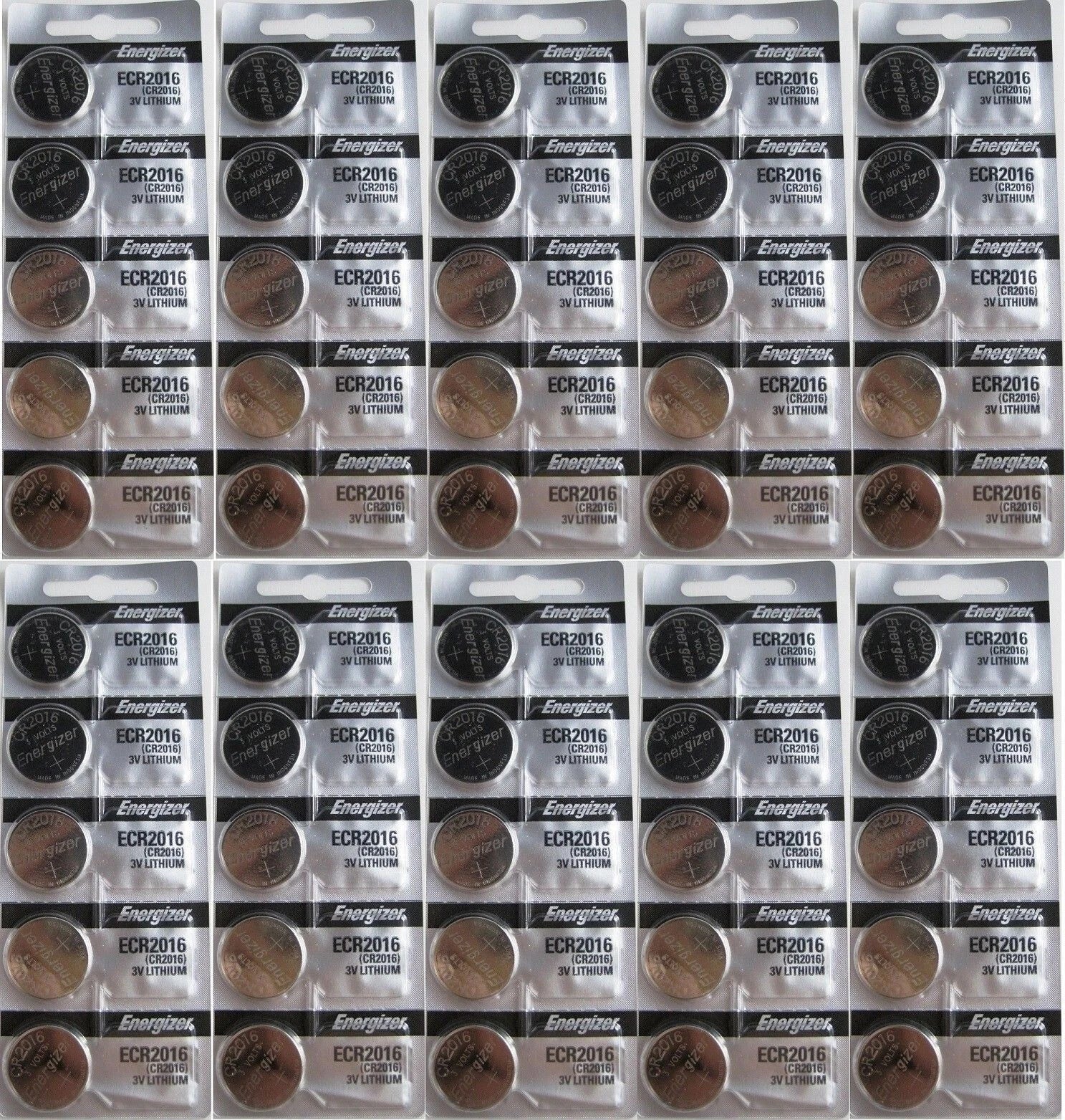 50 NEW ENERGIZER CR2016 CR 2016 BL DL2016 ECR 2016 3v LITHIUM Batteries Exp 2032