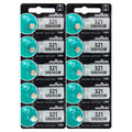 10 NEW Murata 321 SR616SW SR616W WATCH BATTERY - Replaces Sony