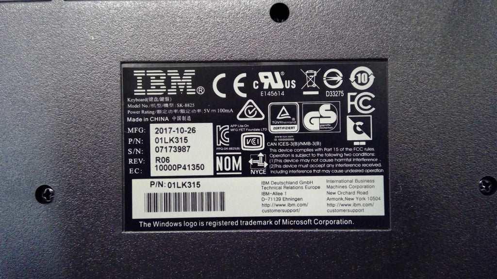 *LOT OF 10*IBM SK-8825 Wired USB Preferred Pro Fullwidth Black Keyboard 01LK315