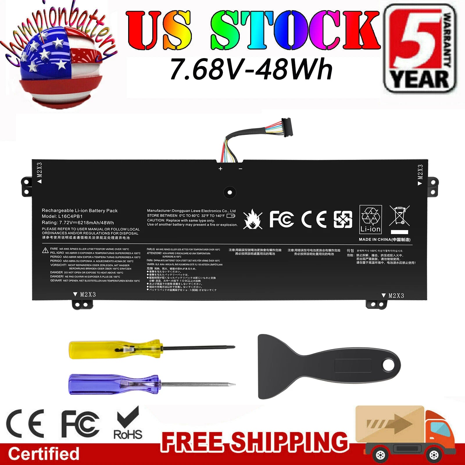 New L16L4PB1 L16C4PB1 L16M4PB1 Battery For Lenovo YOGA 720-13IKB 730-13IKB 48Wh