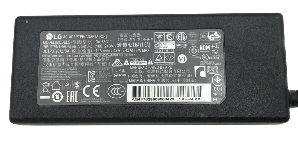 NEW Genuine LG AC Adapter 65W for 27M37D 27MC37HQ 27MP37HQ 27MP37VQ Monitor