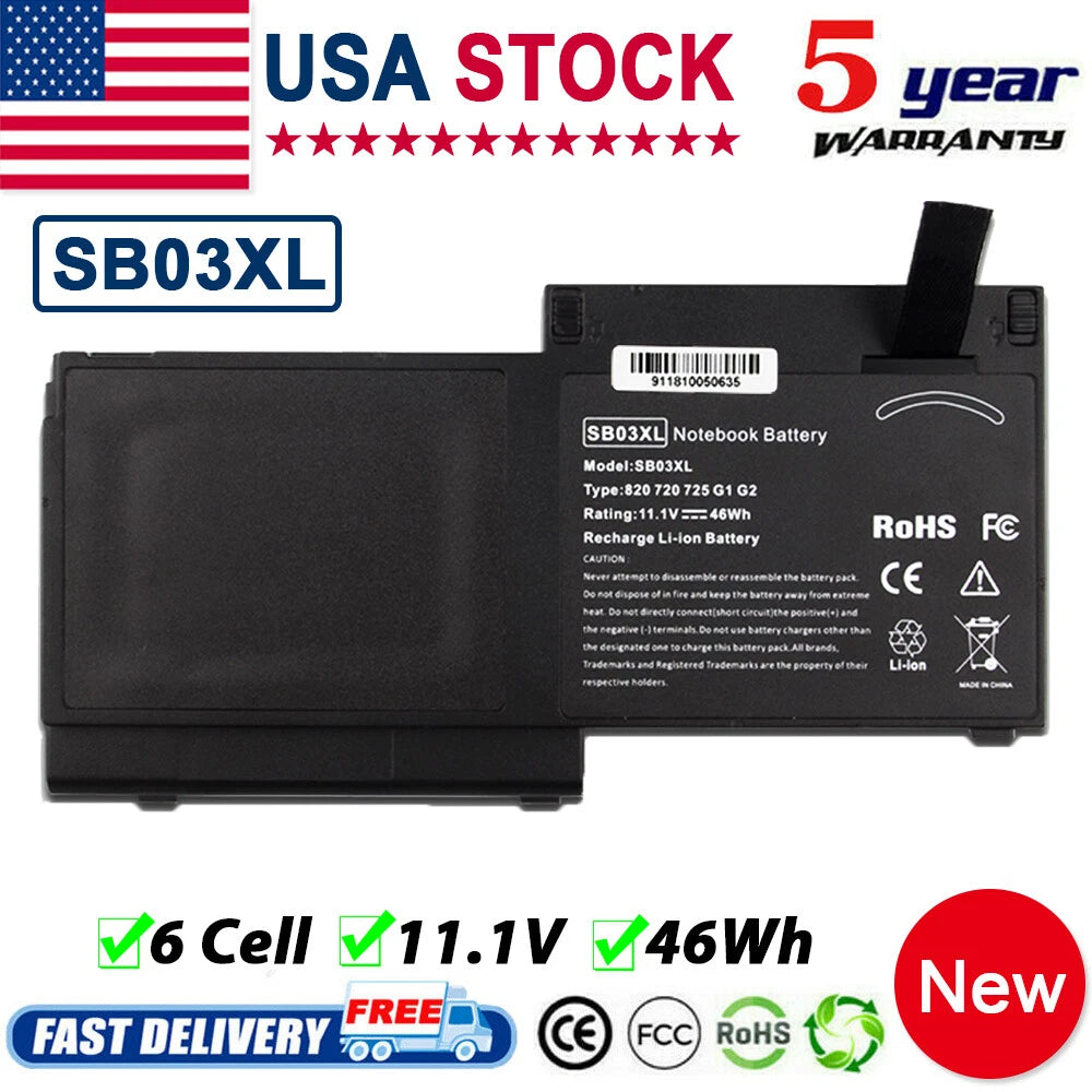 SB03XL SBO3XL SB03026XL Battery for HP EliteBook 720 820 G1 G2,725 G2 G3, 755 G3
