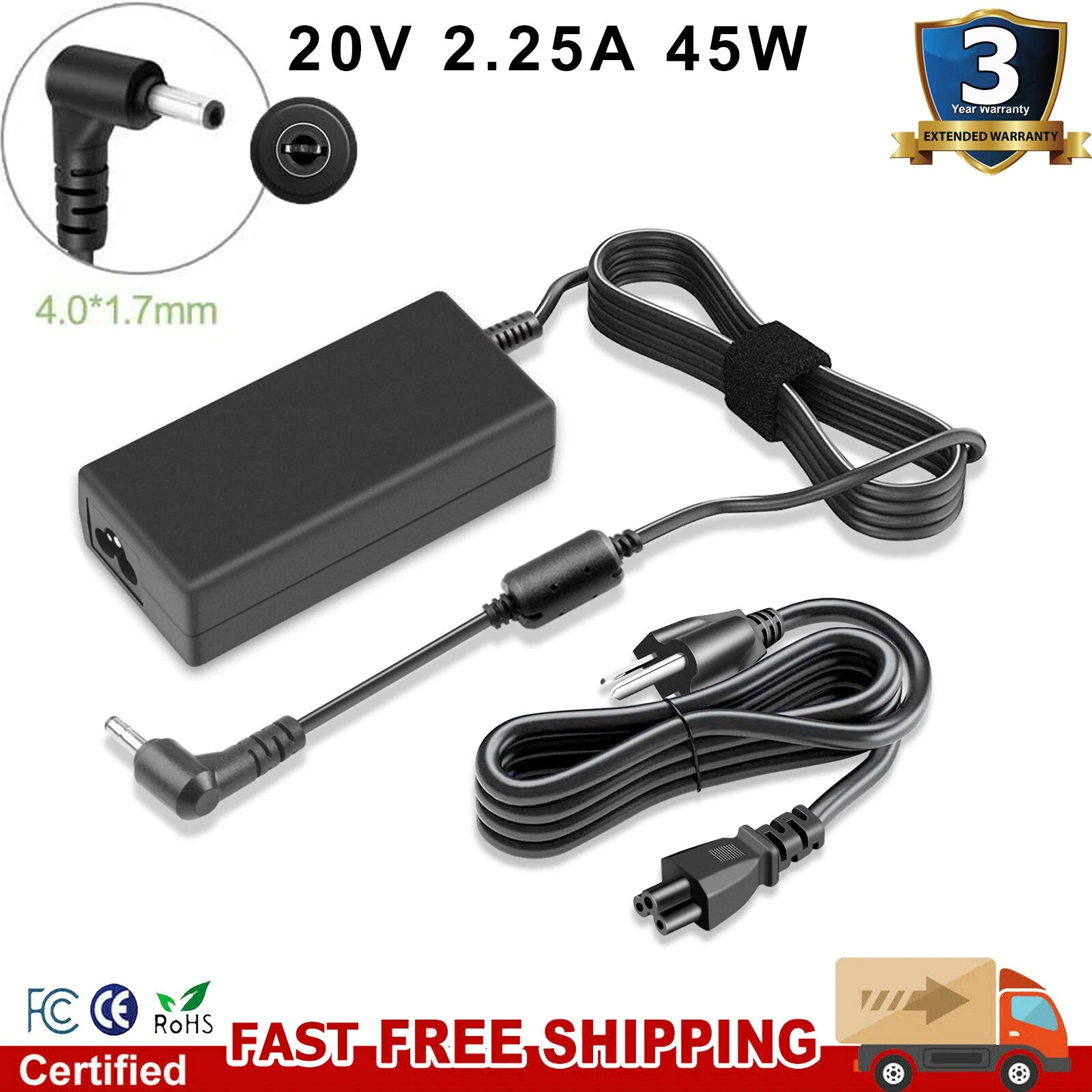 AC Adapter Laptop Charger For Lenovo Ideapad 110-15ISK 80UD 110-15ACL 80TJ