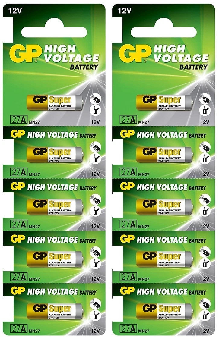 10 Pcs GP 27A GP27A 12V Alkaline Remote Battery EXP. 2018