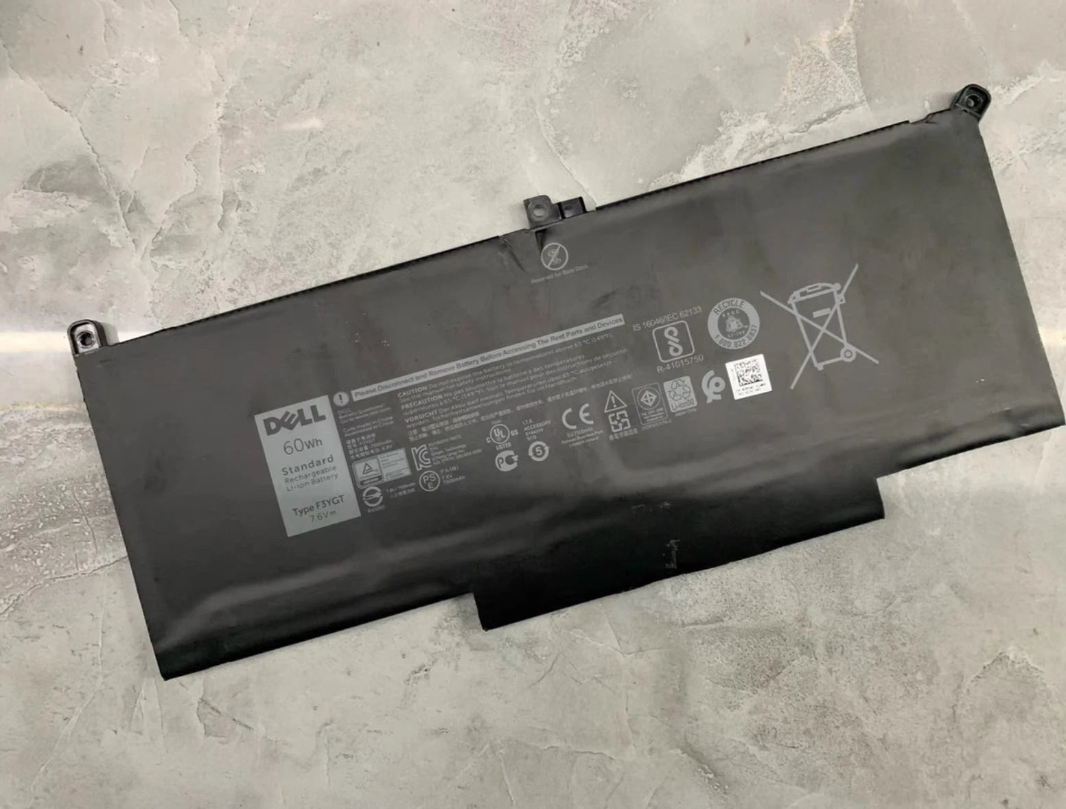 Genuine OEM 60Wh F3YGT Battery For Dell Latitude 7280 7480 7380 7290 7490 7390