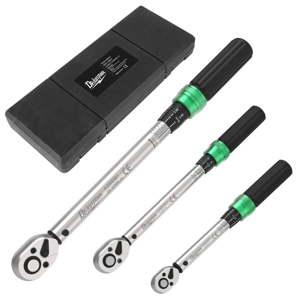 ??1/4"+3/8"+1/2" 3Pc Torque Wrench Set ±3% Accuracy 5-25Nm 10-60Nm 20-200Nm-2026