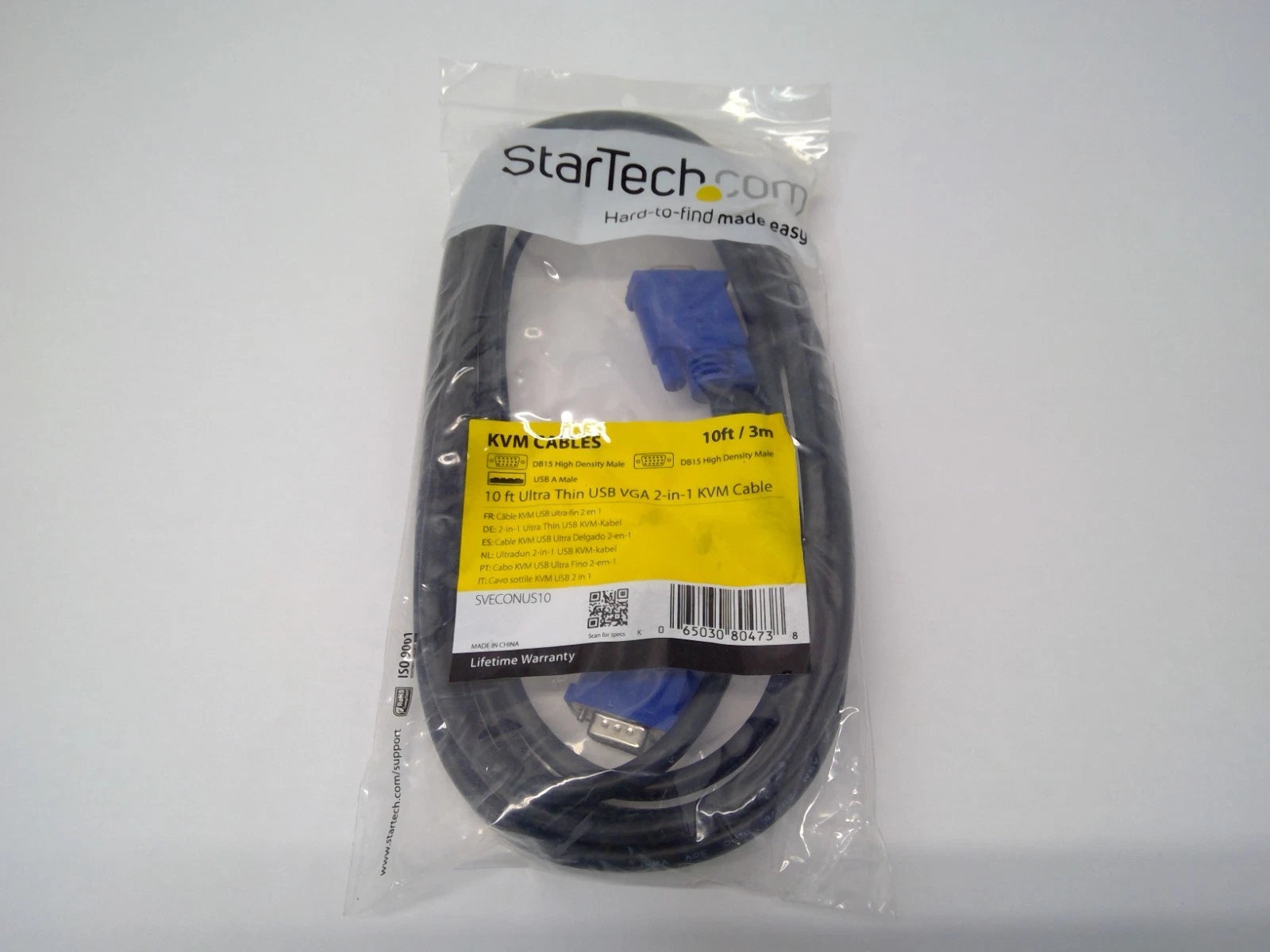 StarTech.com 10ft Ultra-Thin USB 2-in-1 KVM Cable SVECONUS10