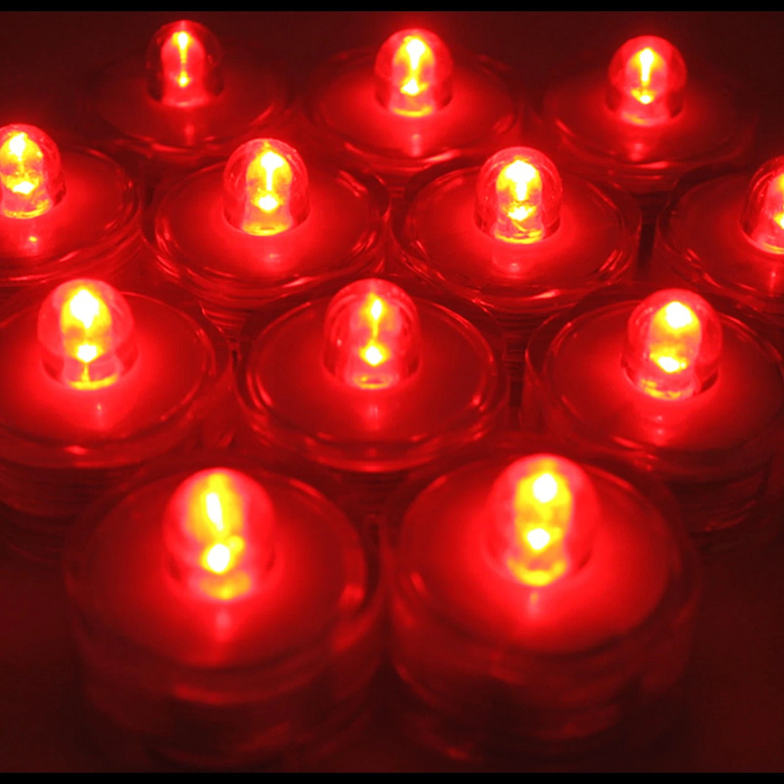 (RED) 24 pcs LED Submersible Battery Tea Lights WEDDING CENTERPIECE- FREE US SHP
