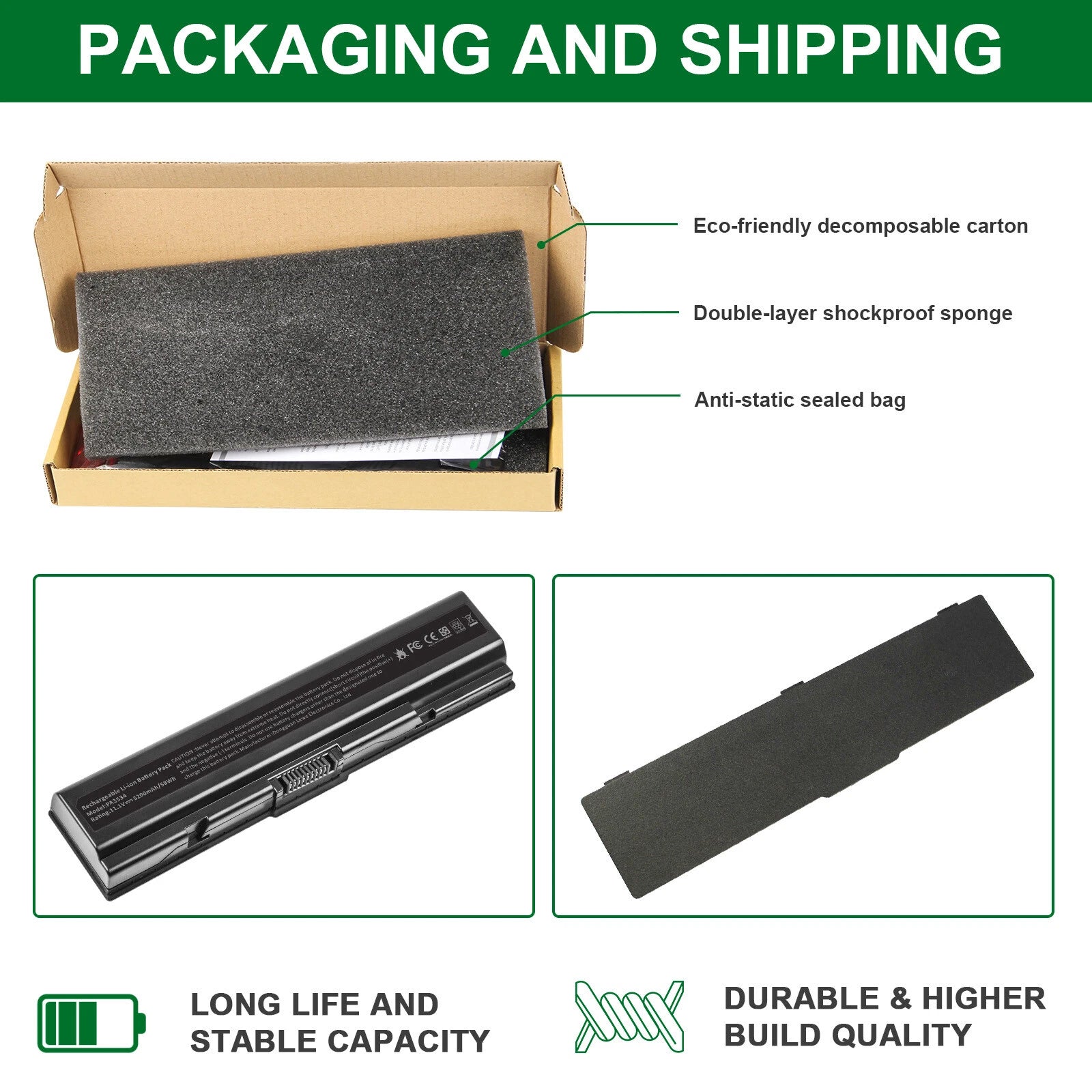 PA3535U-1BAS Battery For Toshiba A200 L300 L305 PA3534U-1BAS PA3727U-1BRS 6Cells