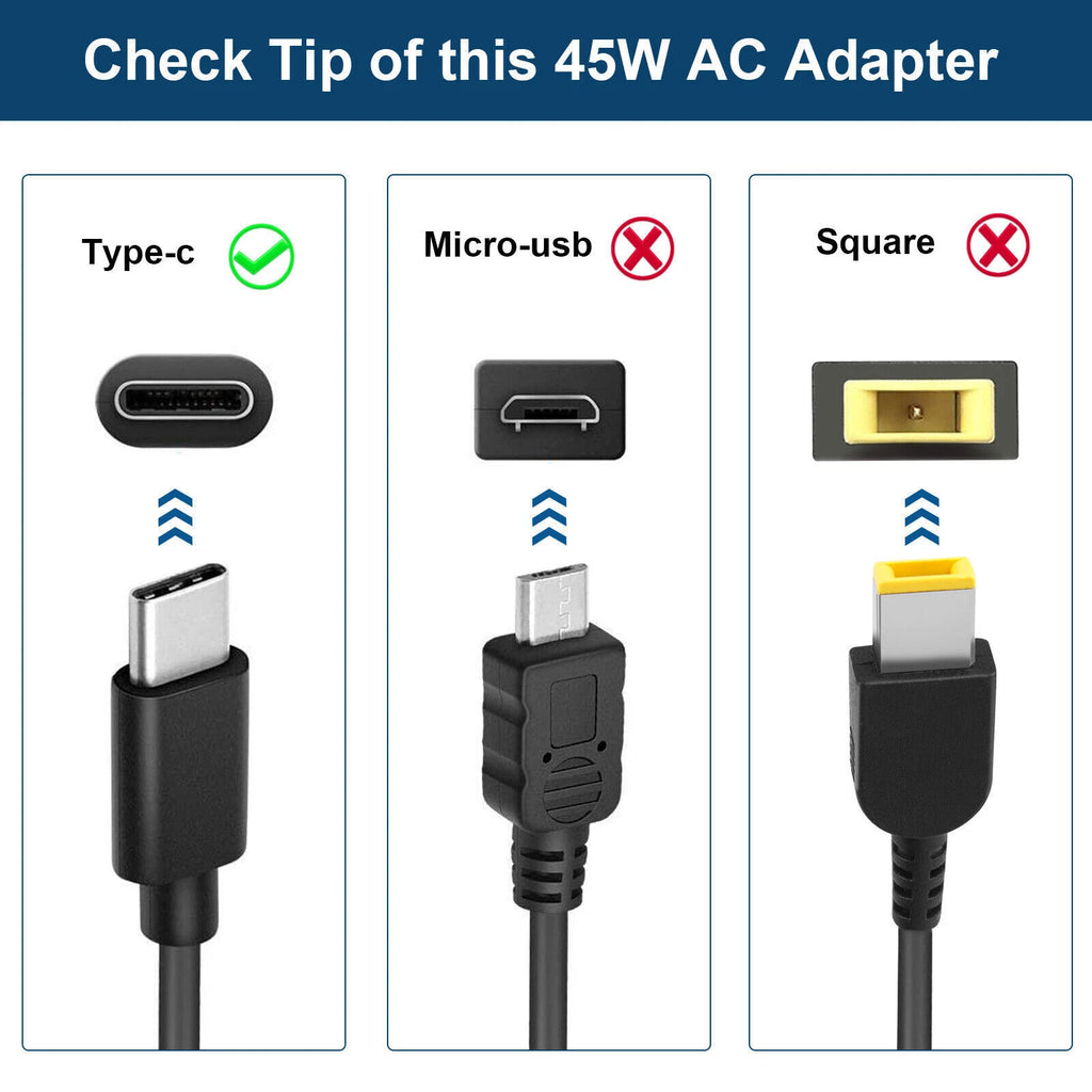 AC Adapter For Acer Chromebook 315 CB315-3H-C2C3 CB315-3H-C4QE 45W USB-C Charger