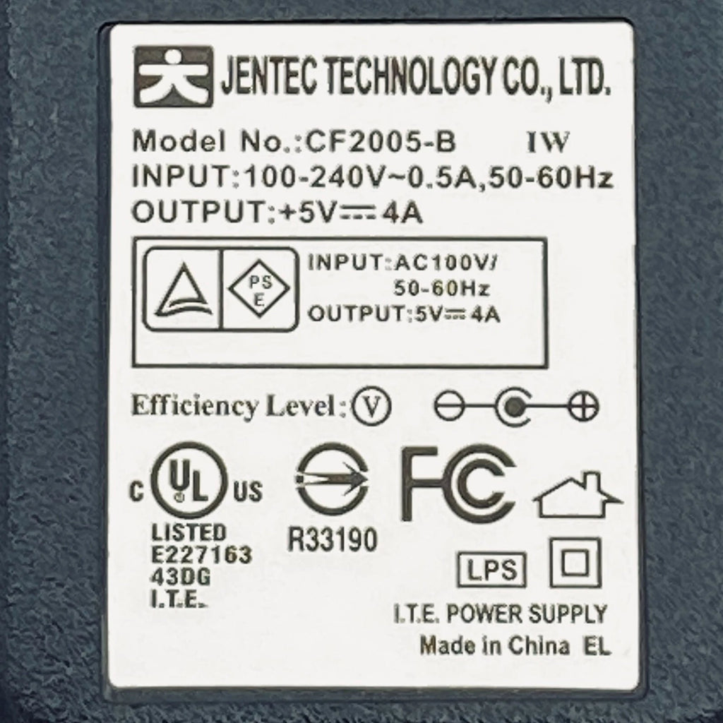 Genuine Jentec Technology AC Adapter 5V 4A CF2005-B Power Supply