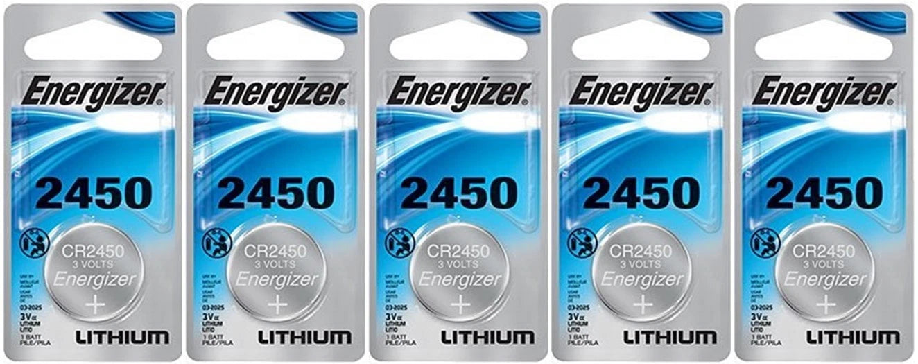 5 x Super Fresh Energizer CR2450 ECR 2450 3v LITHIUM Coin Cell Battery Exp. 2026