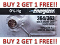 ENERGIZER 364/363 SR621W SR621SW BATTERIES NEW BUY 2 GET 1 FREE!!