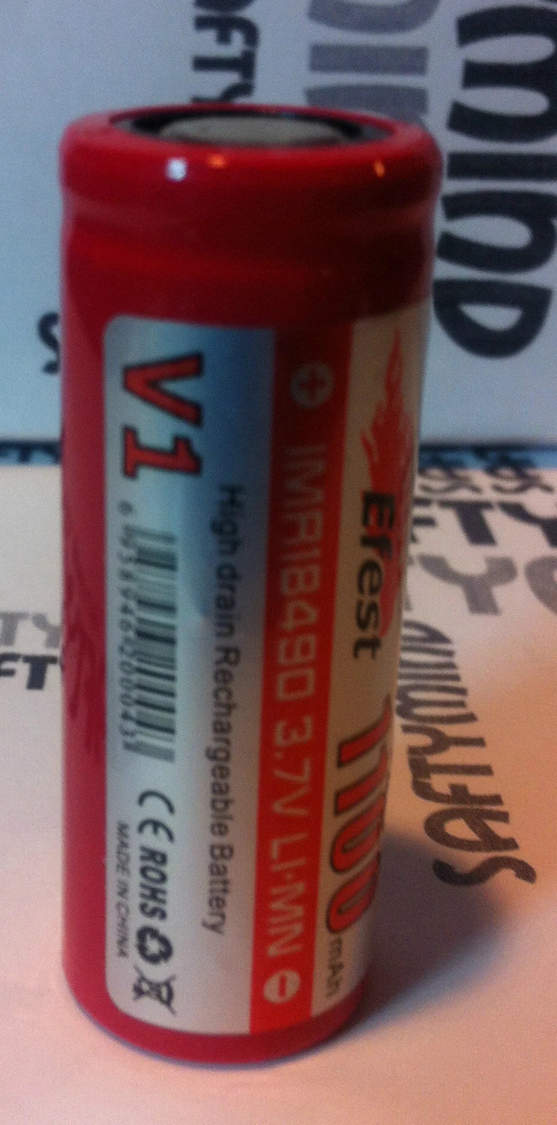 Brand New IMR 18490 1100mAh 3.7V Rechargeable LiMn High Drain Battery-Flat
