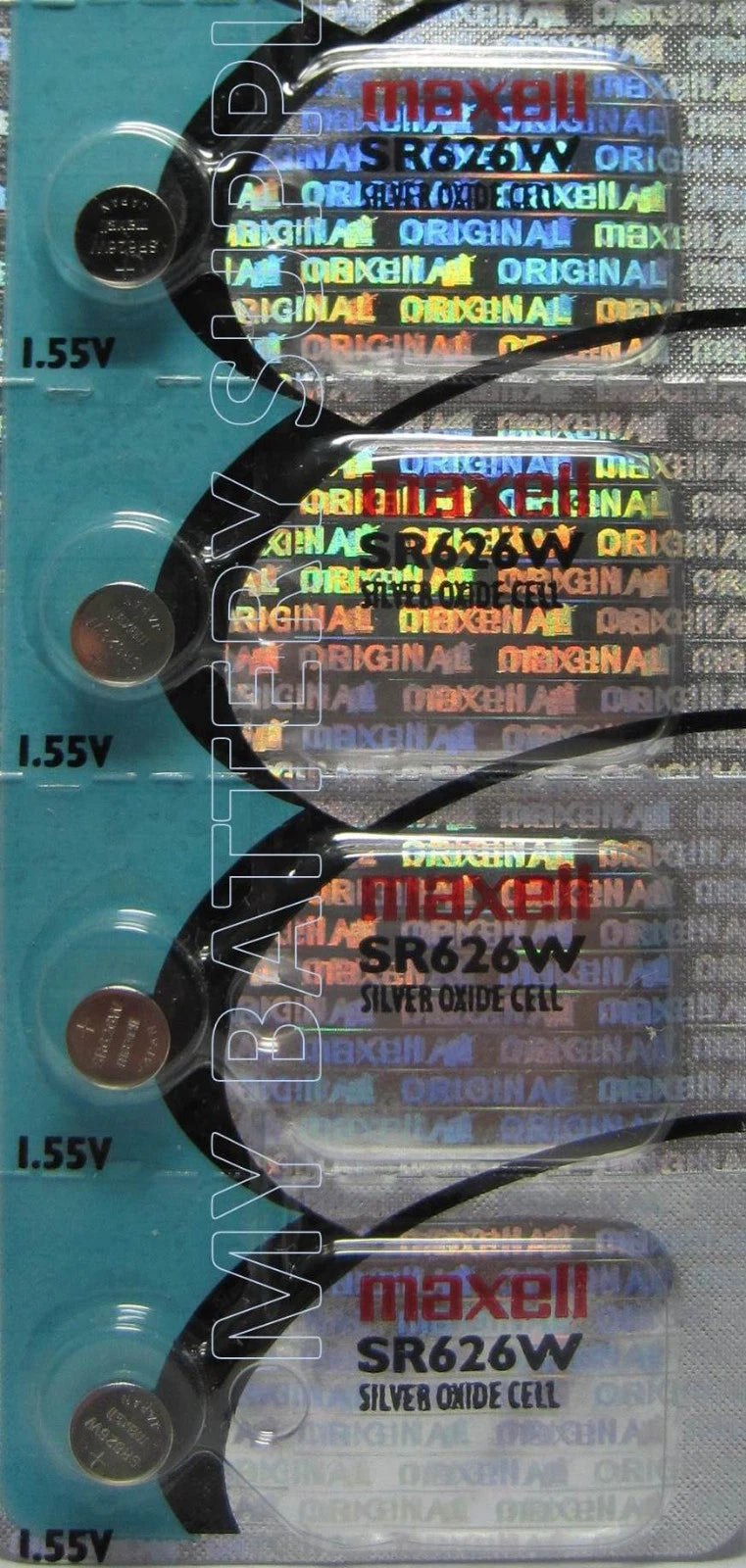 4 Original Maxell SR626W Button Batteries