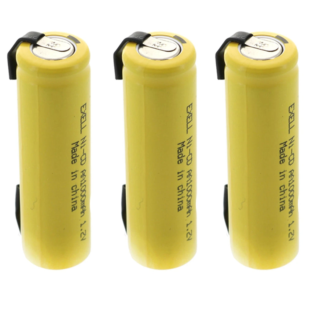 AA 1.2V 1000mAh Rechargeable Battery w/Tabs for LED Lights, Hobby, Alarms