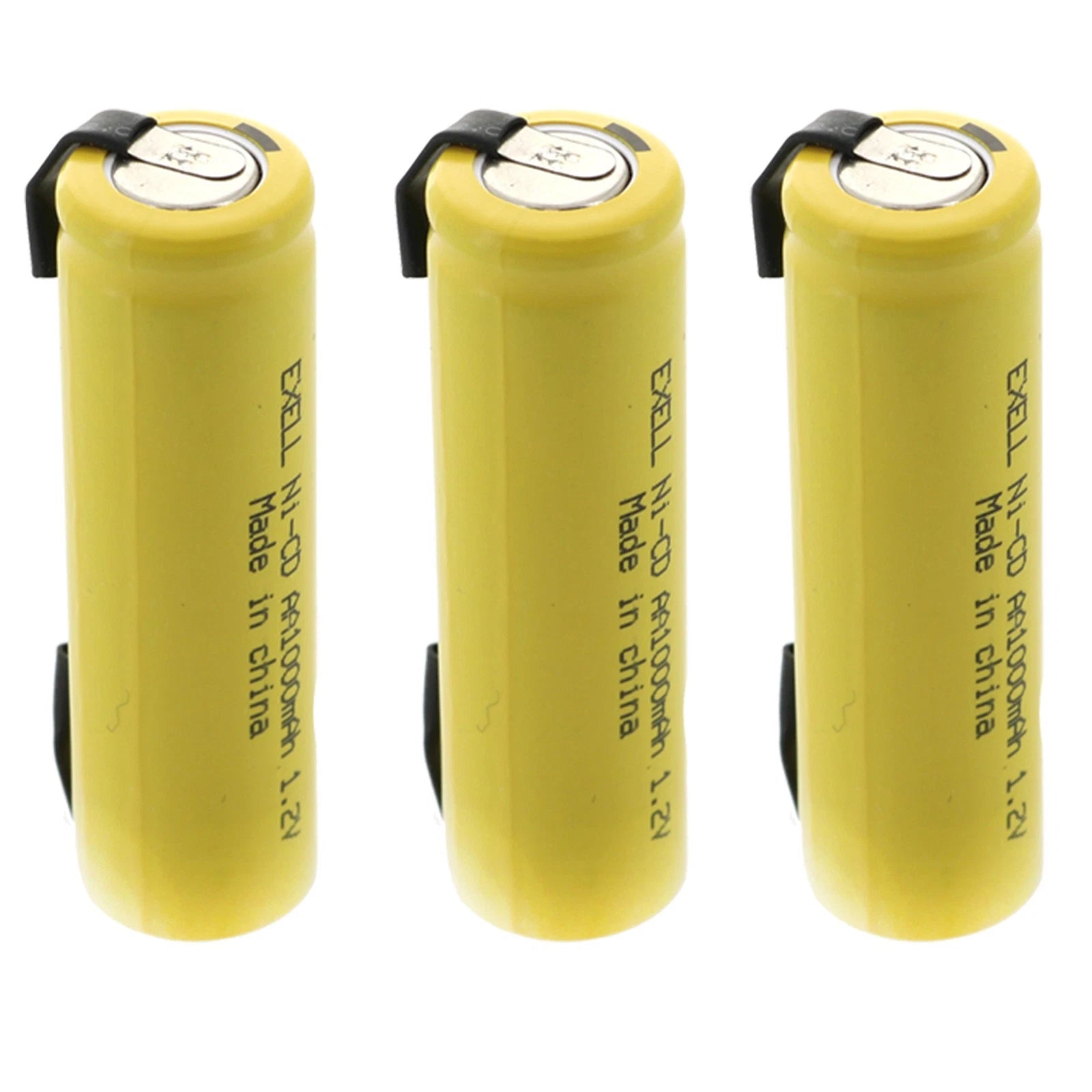 AA 1.2V 1000mAh Rechargeable Battery w/Tabs for LED Lights, Hobby, Alarms
